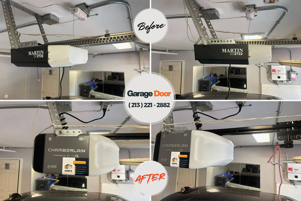 Before and after: garage door repair Magee, MS